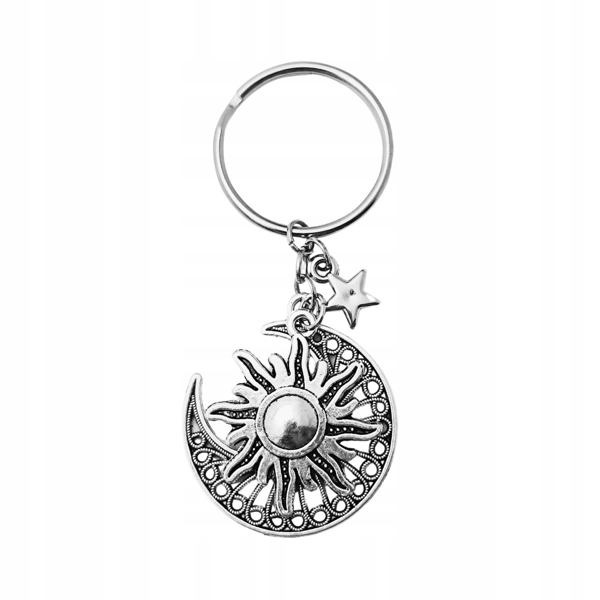 Breloczek Mistyczny Brelok Astrologia Słońce i Księżyc Kółko do kluczy