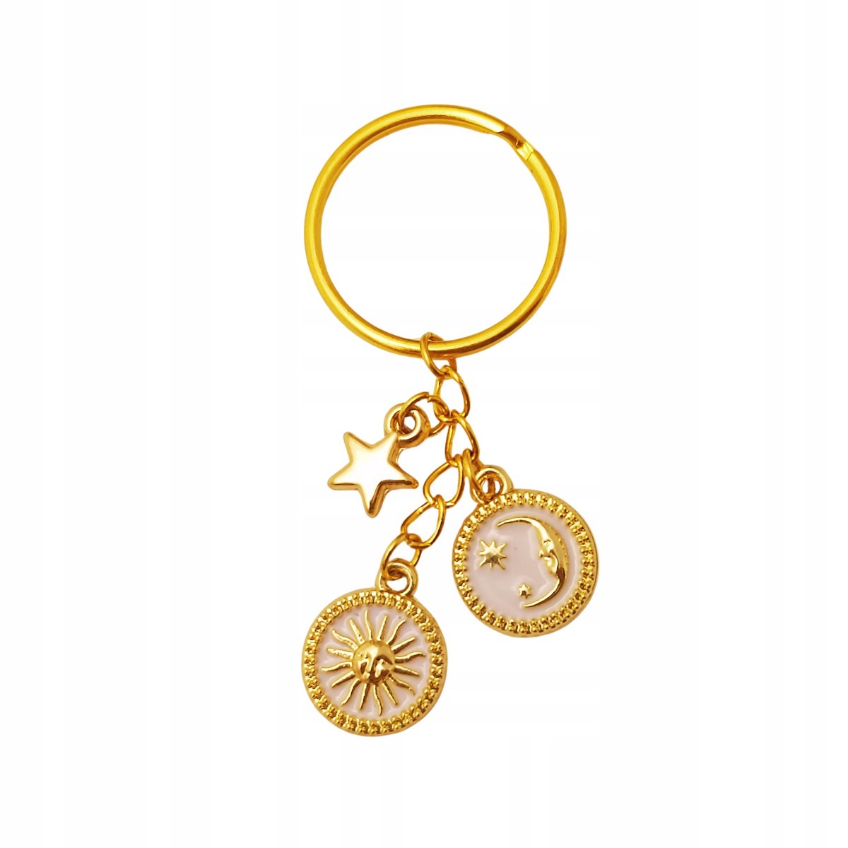 Breloczek Mistyczny Brelok Astrologia Słońce i Księżyc Kółko do kluczy