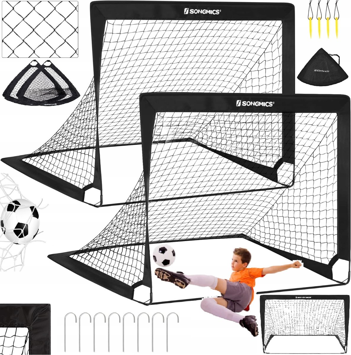 X2 BRAMKA PIŁKARSKA DLA DZIECI SKŁADANA TRENINGOWA OGRODOWA PRZENOŚNA 120cm