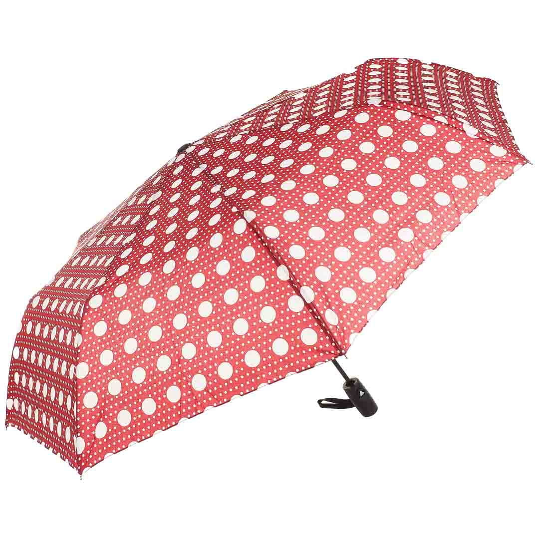 Parasol bordowy w kółka damski półautomat