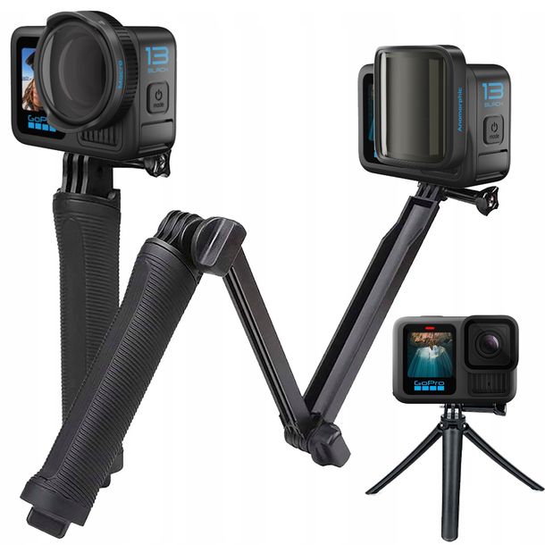 Akcesoria do GoPro 13 12 11 10 9 Uchwyt Selfie Stick Kijek Uchwyt 3WAY