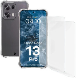 Bizon Elastyczne etui + 2x folia na ekran Case Clear Pack do Oppo Reno13 Pro
