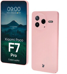 Bizon Etui Case Łupka do Xiaomi Poco F7 Pro, różowe