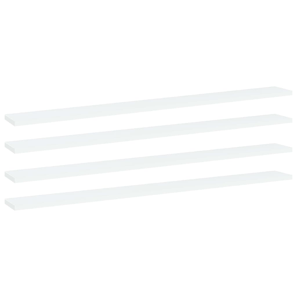 vidaXL Półki na książki, 4 szt., białe, 100x10x1,5 cm, płyta wiórowa