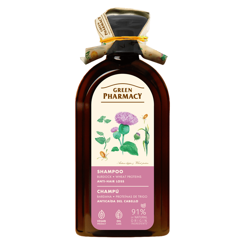 Green Pharmacy Szampon Przeciw Wypadaniu Włosów Łopian i Białka Pszenicy 350ml