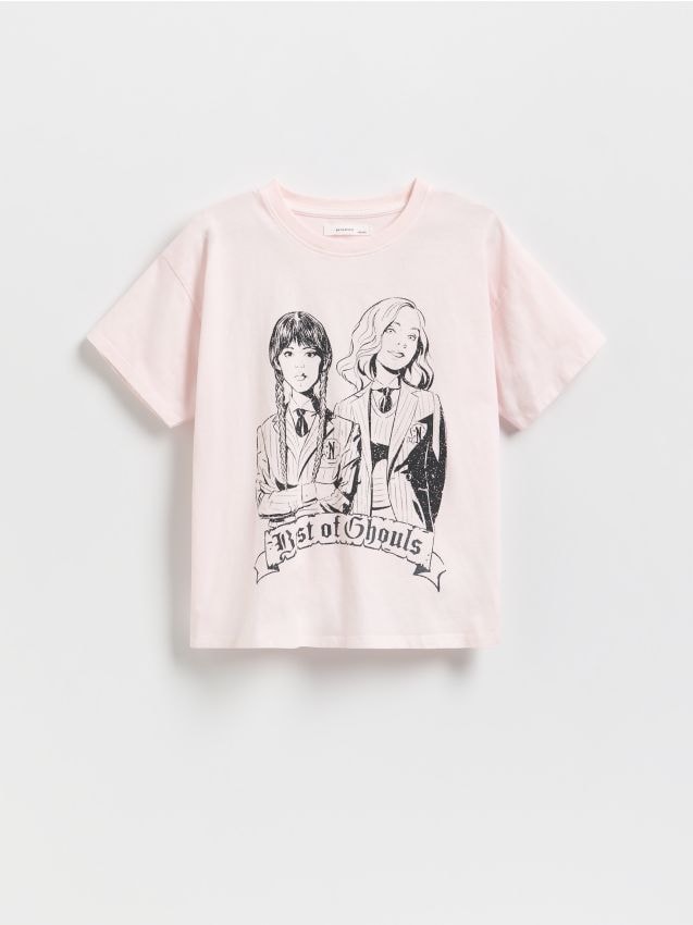 Reserved - T-shirt Wednesday - pastelowy róż