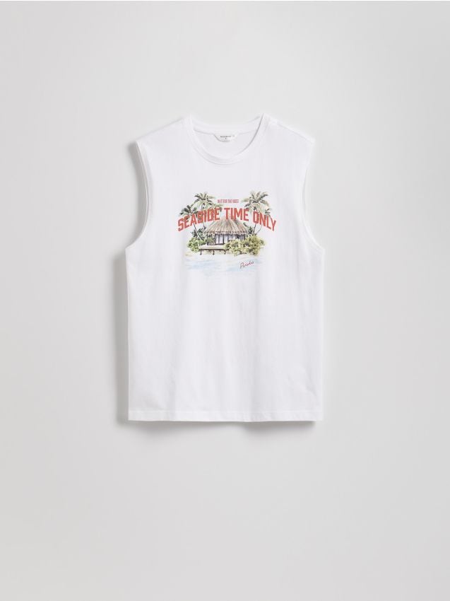 Reserved - Bawełniany tank top - biały
