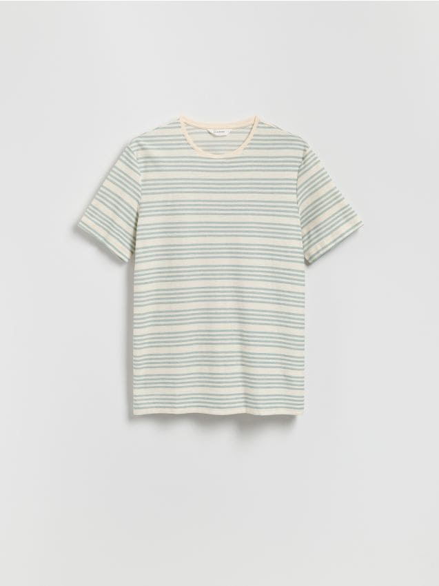 Reserved - T-shirt regular w paski - morski
