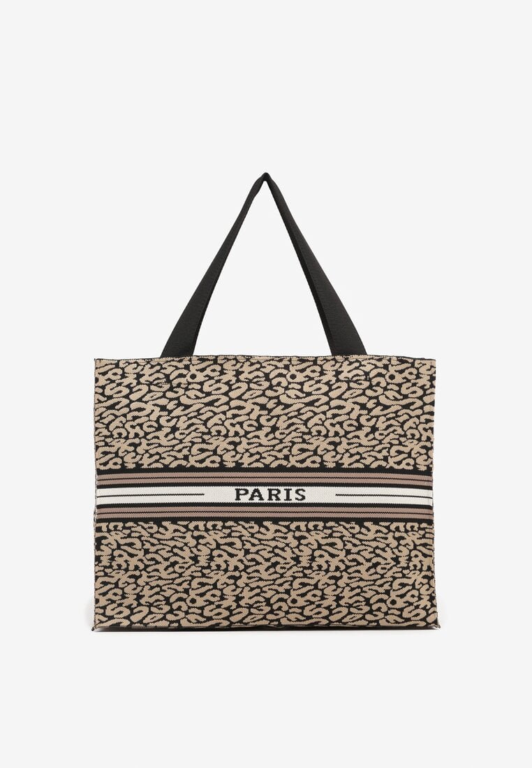 Brązowa Prostokątna Torebka Shopperka z Zapięciem na Suwak Salaniela