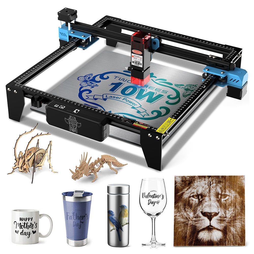 TWO TREES TTS-10 Pro 10W Laser Engraver LD FAC C-Lens 32-bit Mainboard 0 08*0 08mm Compressed Spot 0 1mm Precision 30 000m