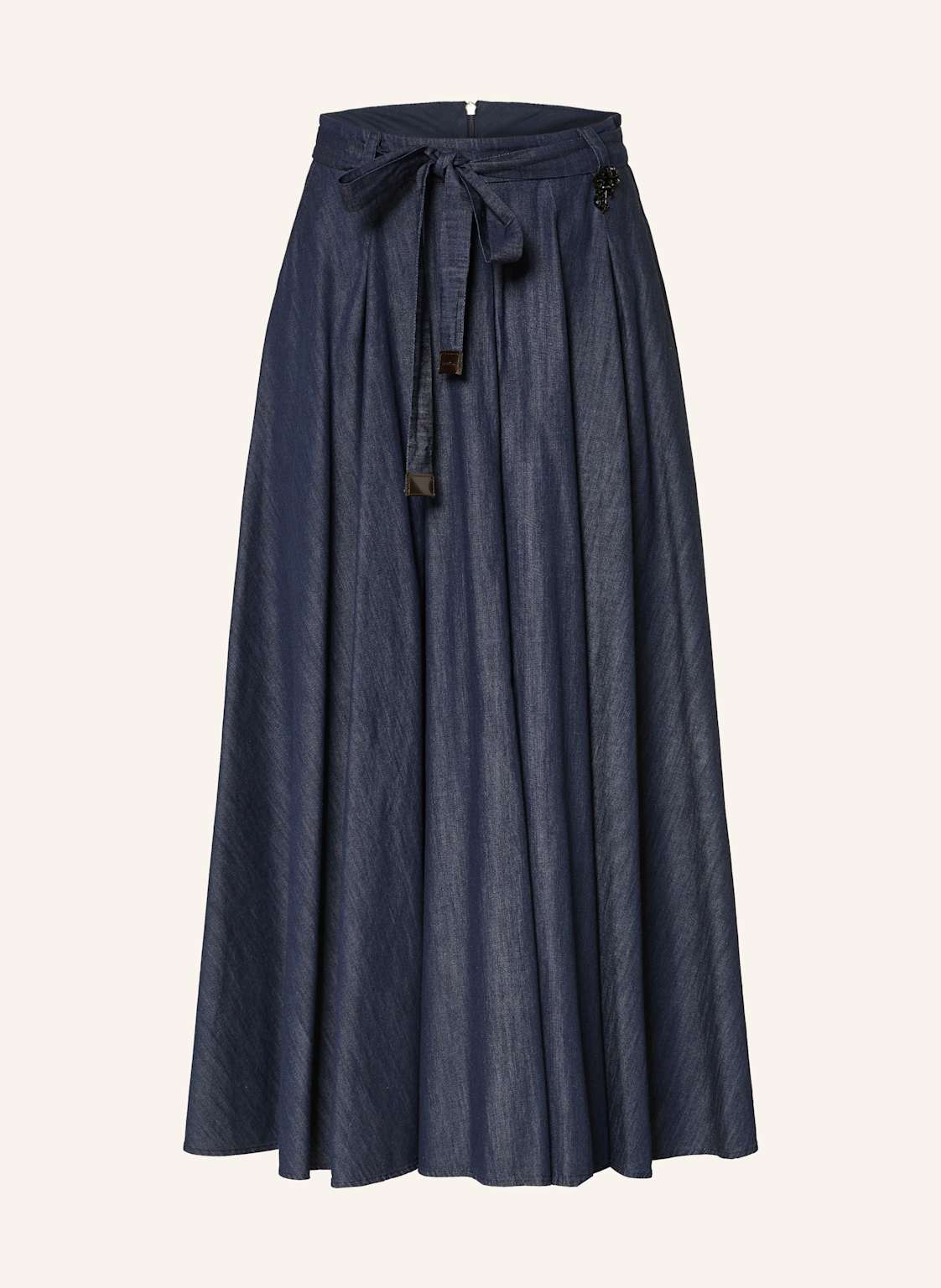 S Max Mara Spódnica Amanda W Stylu Jeansowym Z Ozdobnymi Perełkami weiss