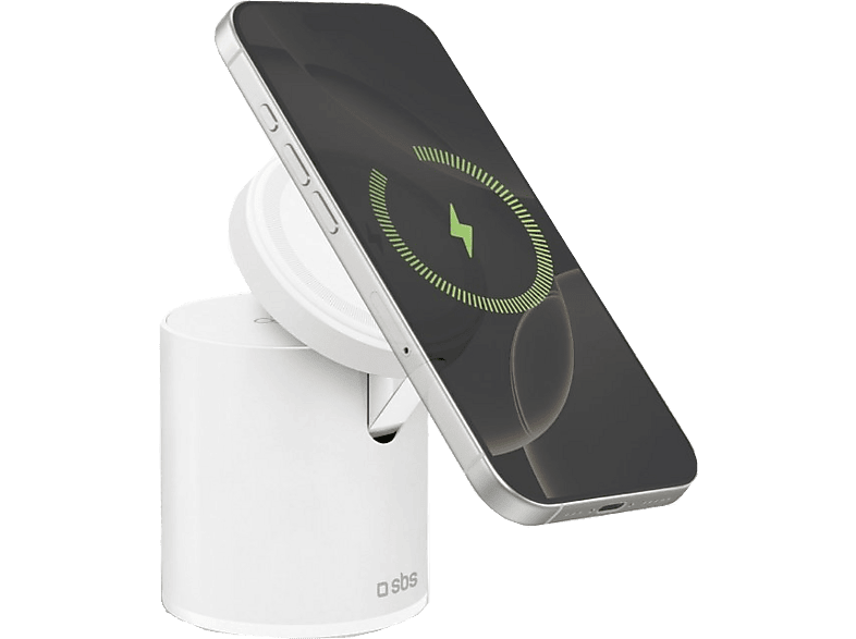 Ładowarka indukcyjna SBS Magnetic Power Dock 2 in 1 15 W Biały