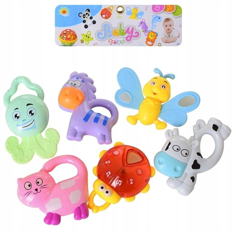 ZESTAW GRZECHOTEK KOLOROWYCH GRZECHOTKI ZWIERZĄTKA