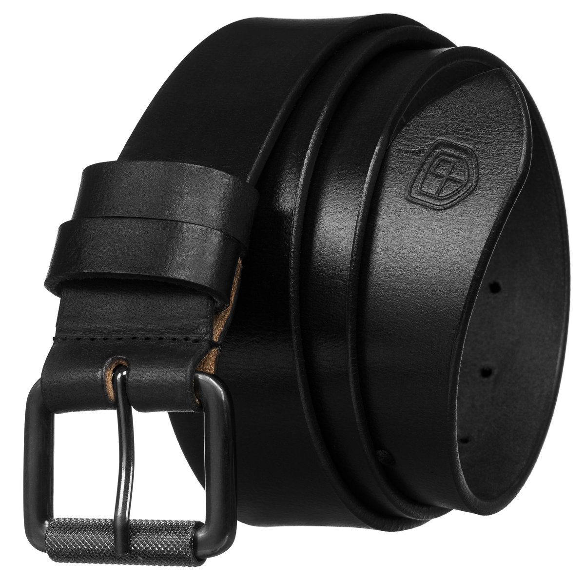 Pasek skórzany szeroki klasyczny czarny PETERSON długi metalowa tradycyjna klamra męski pasek do spodni 135 jeansy wizytowe garnitur