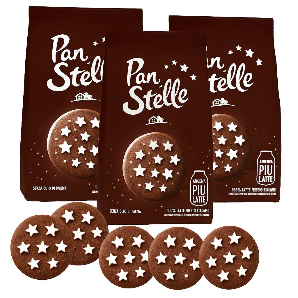 Ciastka czekoladowe z gwiazdkami 350g x 3 - Pan Di Stelle