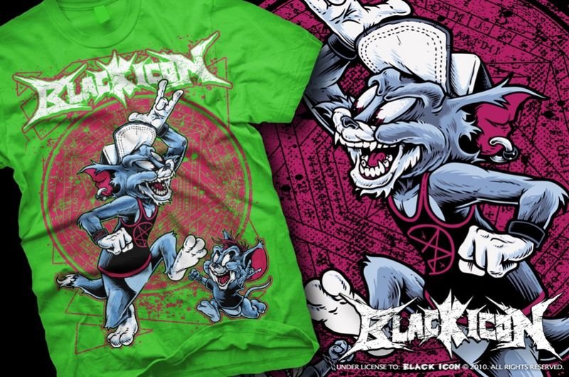 koszulka BLACK ICON - TOM AND JERRY (MICON036 KELLY GREEN)-S