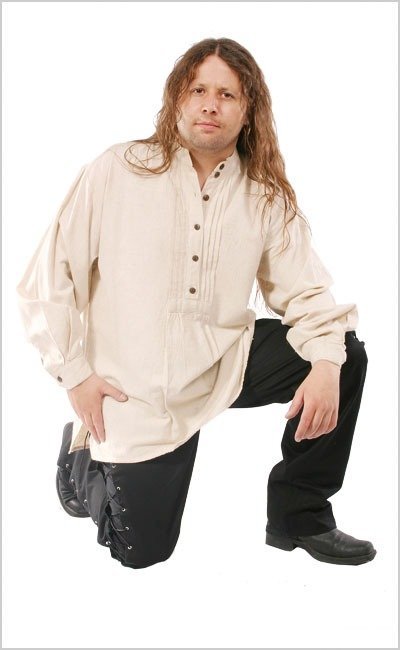 koszula GOTYCKA kremowa, lniana -L/XL