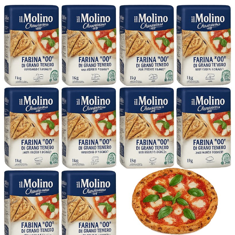Mąka Farina 00 di Grano Tenero per Pizza e Focacce 1 kg x10 - il Molino Chiavazza