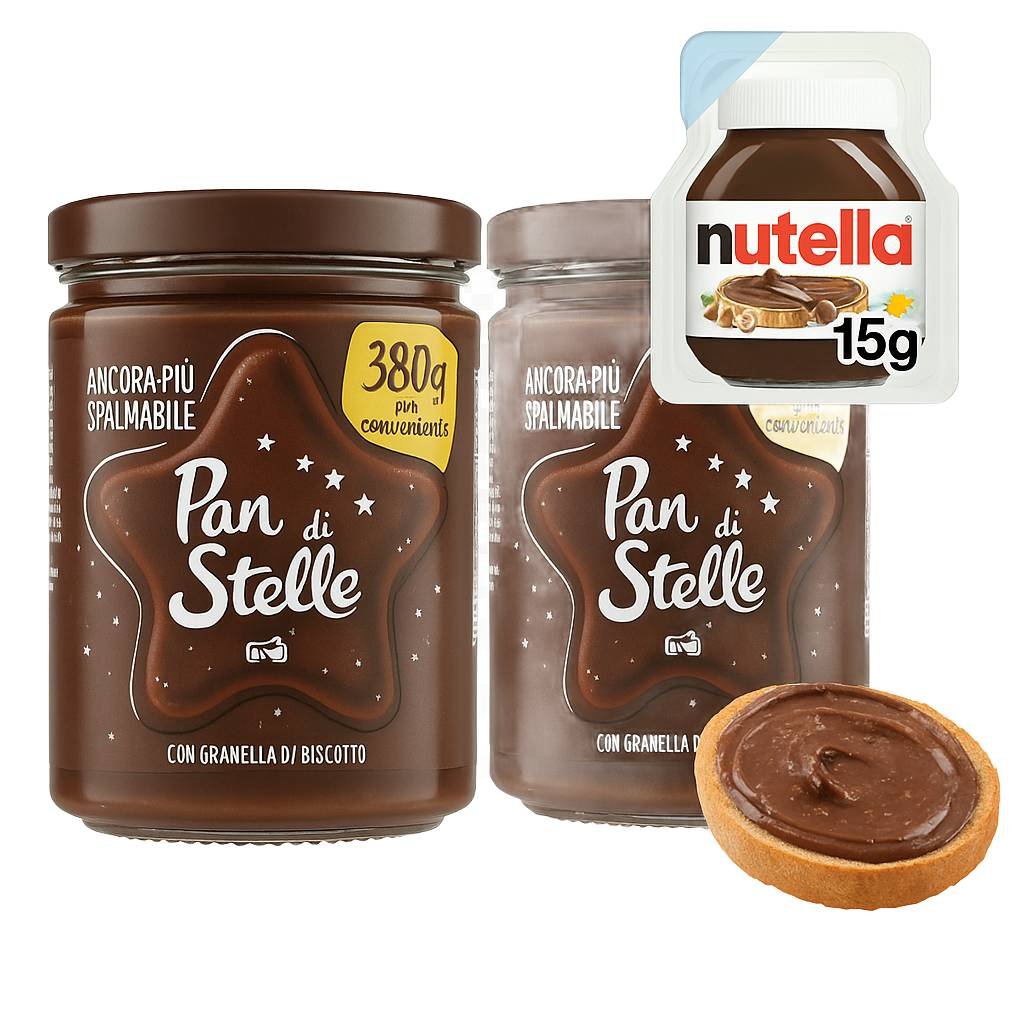 Krem orzechowy z ciasteczkami 380g x 2 - Pan di Stelle