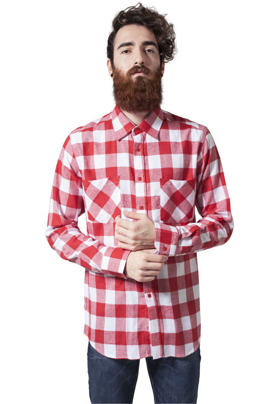 koszula CHECKED FLANELL wht/red-S