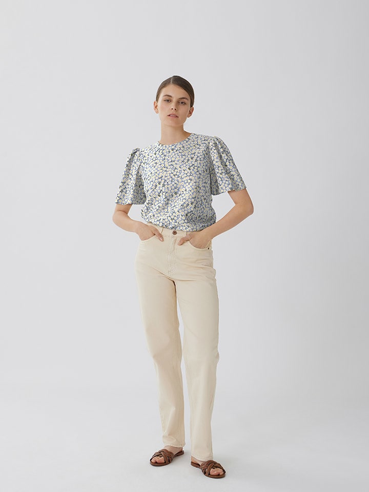 Vila Bluzka w kolorze błękitno-białym