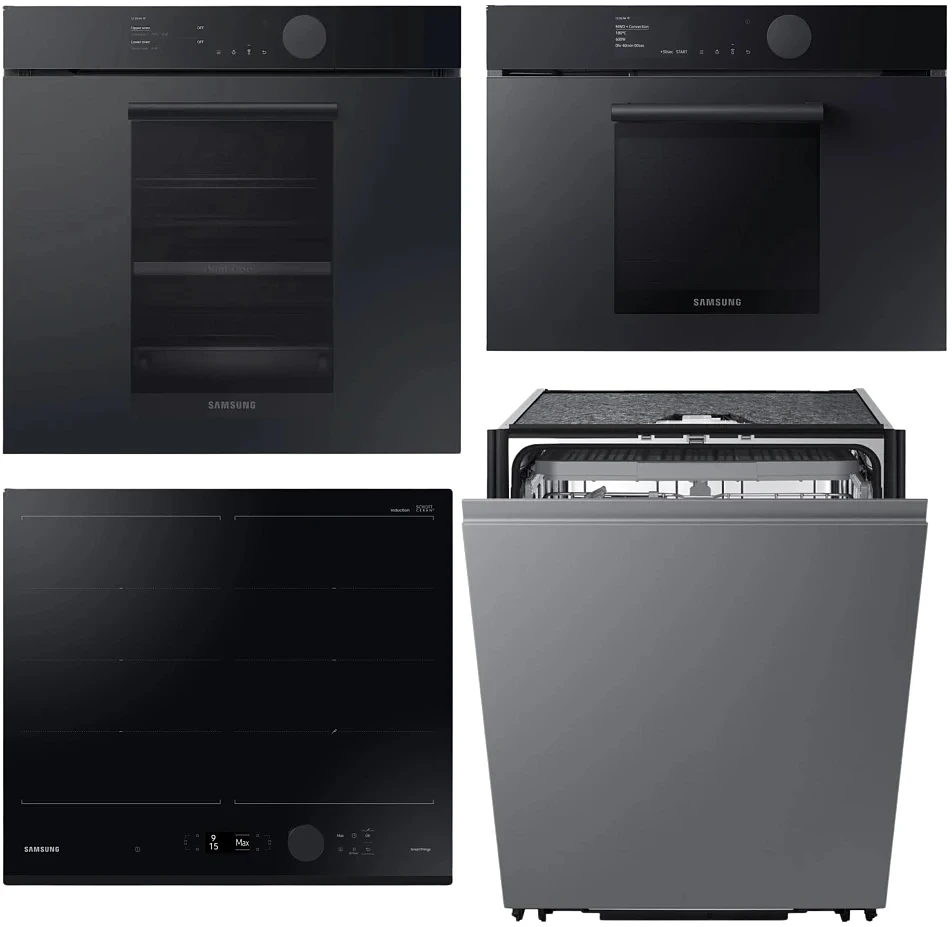 Zestaw AGD do zabudowy Samsung Zmywarka DW60BG830I00ET + Piekarnik parowy Infinite Line NV75T9979CD + Piekarnik kompaktowy NQ50T9539BD + Płyta NZ64B7799GK