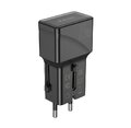 Adapter podróżny JELLICO 25W PD QC3.0 S6 mini PD 25W 1xUSB-C + 1xUSB QC3.0 Czarny