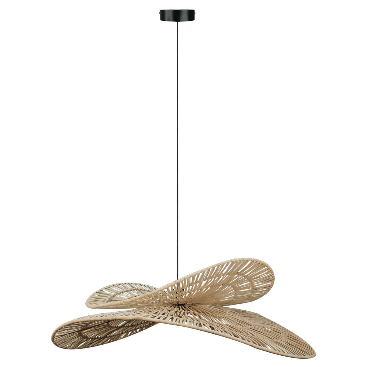 Rattanowa lampa wisząca Raya LP-2704/1P NT boho japandi drewniana