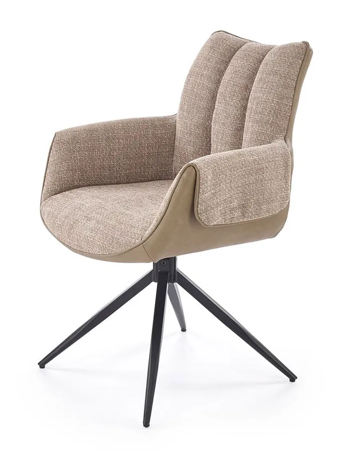 Krzesło na czarnej podstawie nowoczesne szare L3-A32