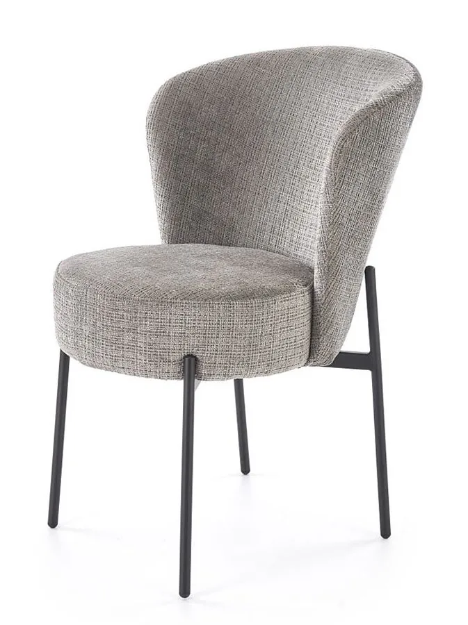 Tapicerowane popielate krzesło nowoczesne H1-G18