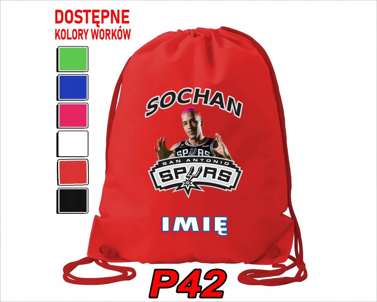 Worek Szkolny Na Wf Trening Buty Sportowy Dla Fana San Antonio Spurs Sochan