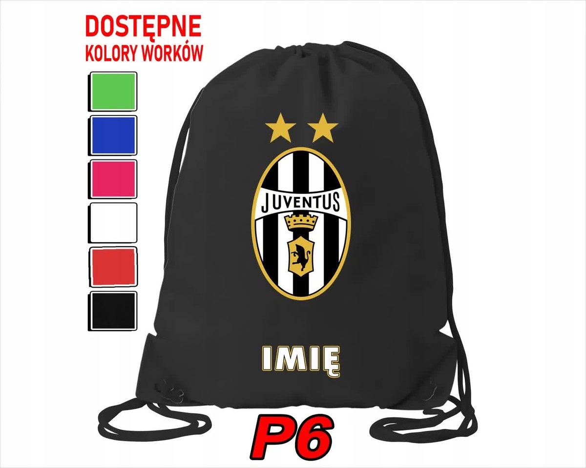 Worek Szkolny Na Wf Trening Buty Sportowy Dla Fana Juventus Turyn Kluby