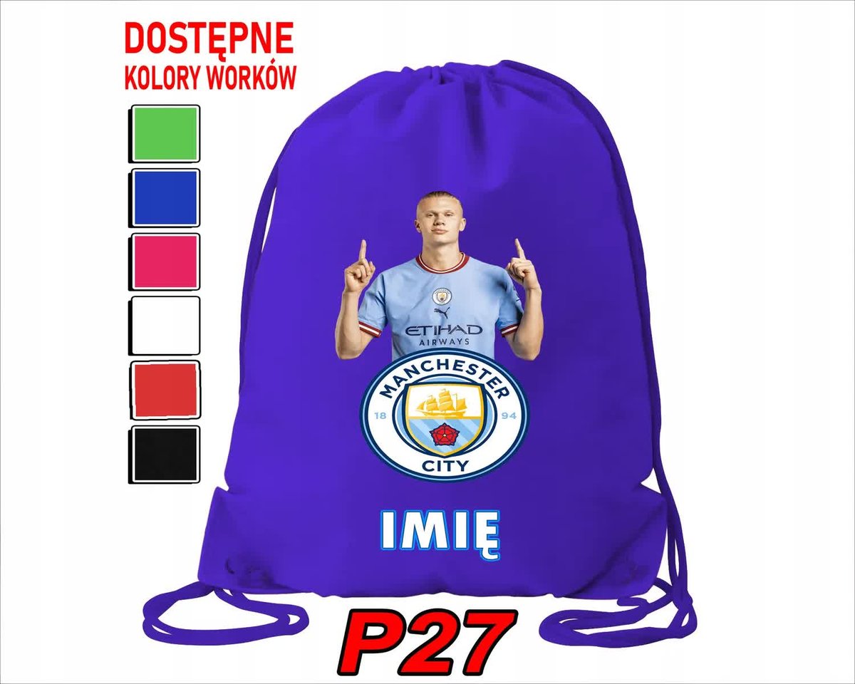 Worek Szkolny Na Wf Trening Buty Sportowy Dla Fana Erling Haaland City