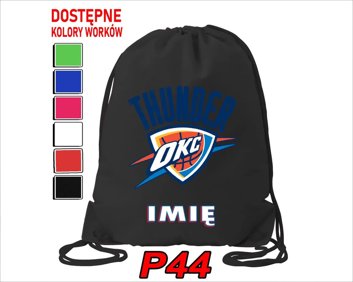 Worek Szkolny Na Wf Trening Buty Sportowy Dla Fana Oklahoma City Thunder