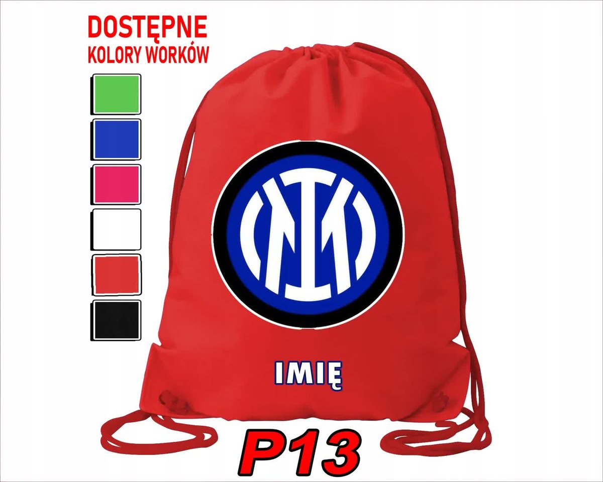 Worek Szkolny Na Wf Trening Buty Sportowy Dla Fana Inter Mediolan Kluby