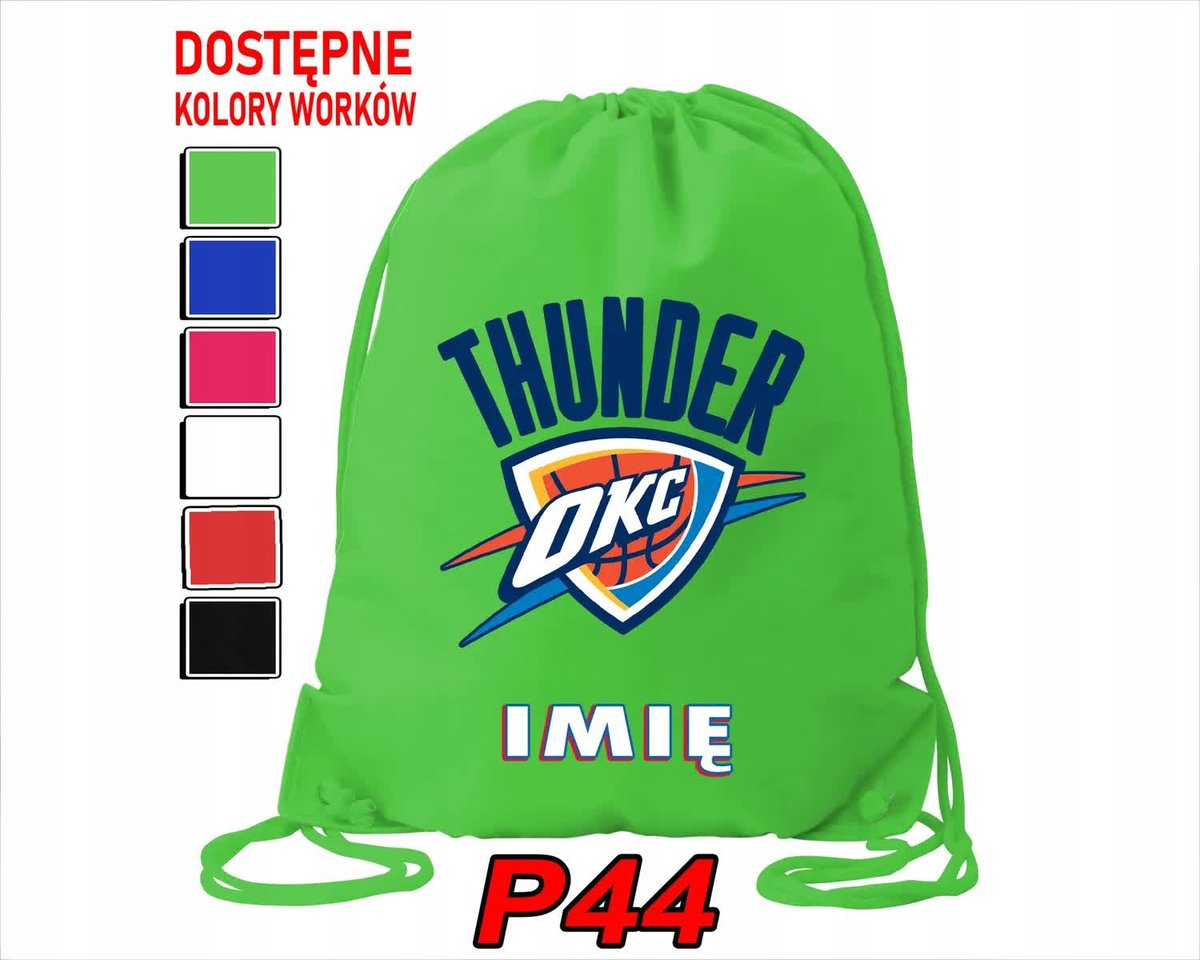 Worek Szkolny Na Wf Trening Buty Sportowy Dla Fana Oklahoma City Thunder