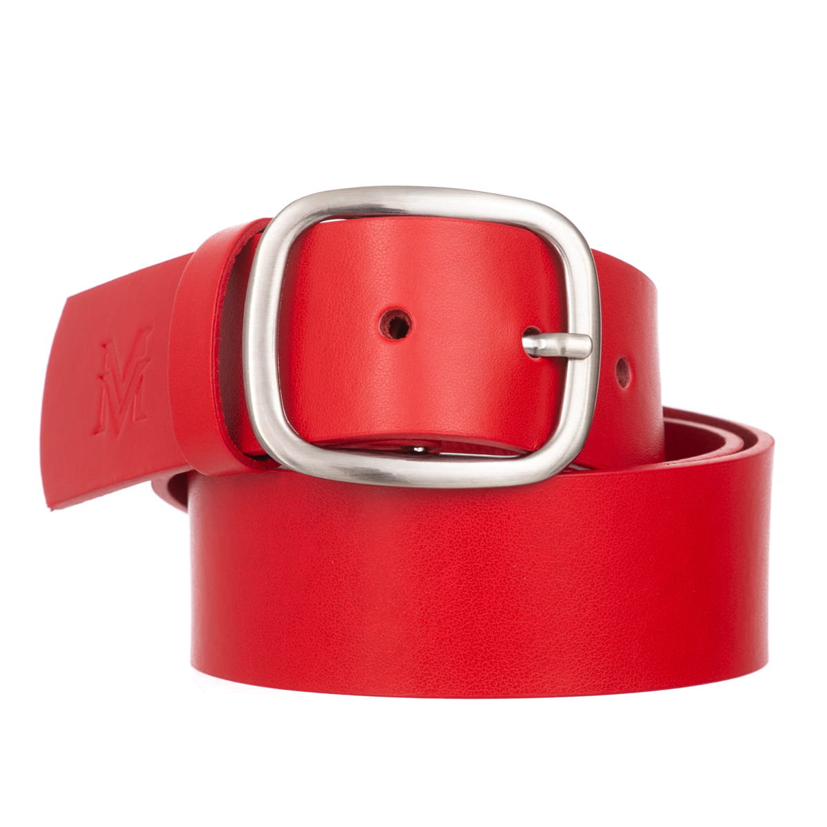 Klasyczny Pasek Damski VerMari Skórzany Czerwony 4 cm