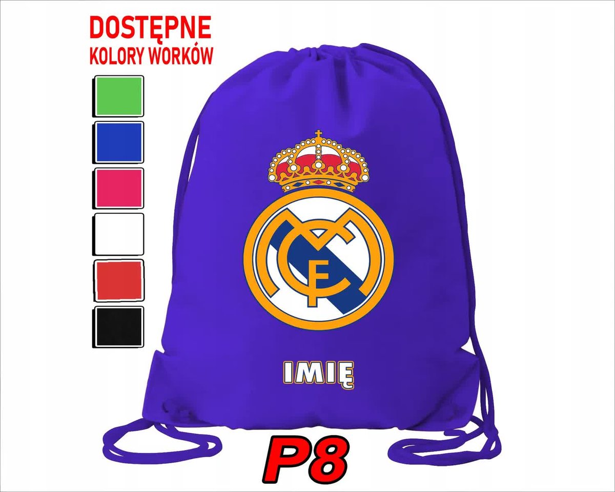 Worek Szkolny Na Wf Trening Buty Sportowy Dla Fana Real Madryt Kluby