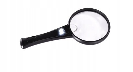 LUPA SZKŁO POWIĘKSZAJĄCE DO CZYTANIA X 6 ZOOM ŚWIATŁO LED 9CM