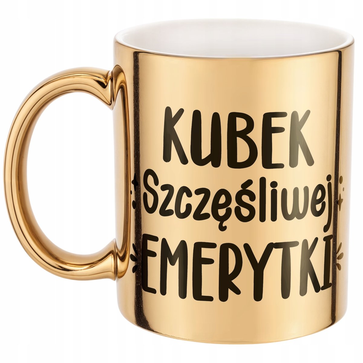 Złoty Kubek ceramiczny z okazji Emerytury Dla Emerytki Prezent Upominek