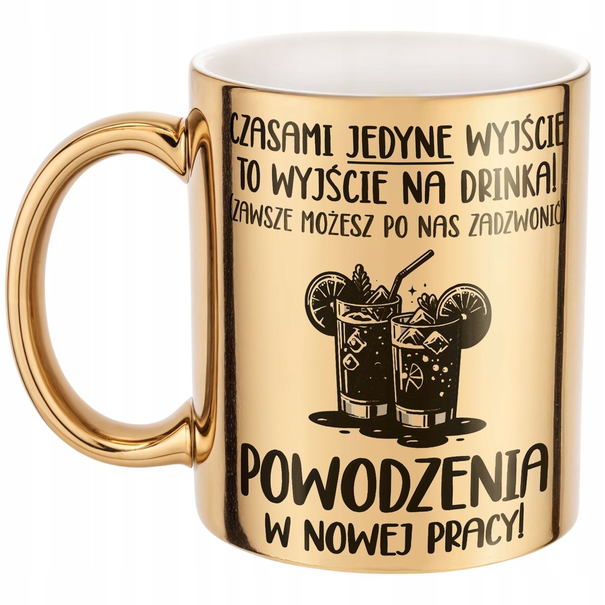 Złoty Kubek ceramiczny Pożeganie Odejście z Pracy Dla Kolegi Koleżanki