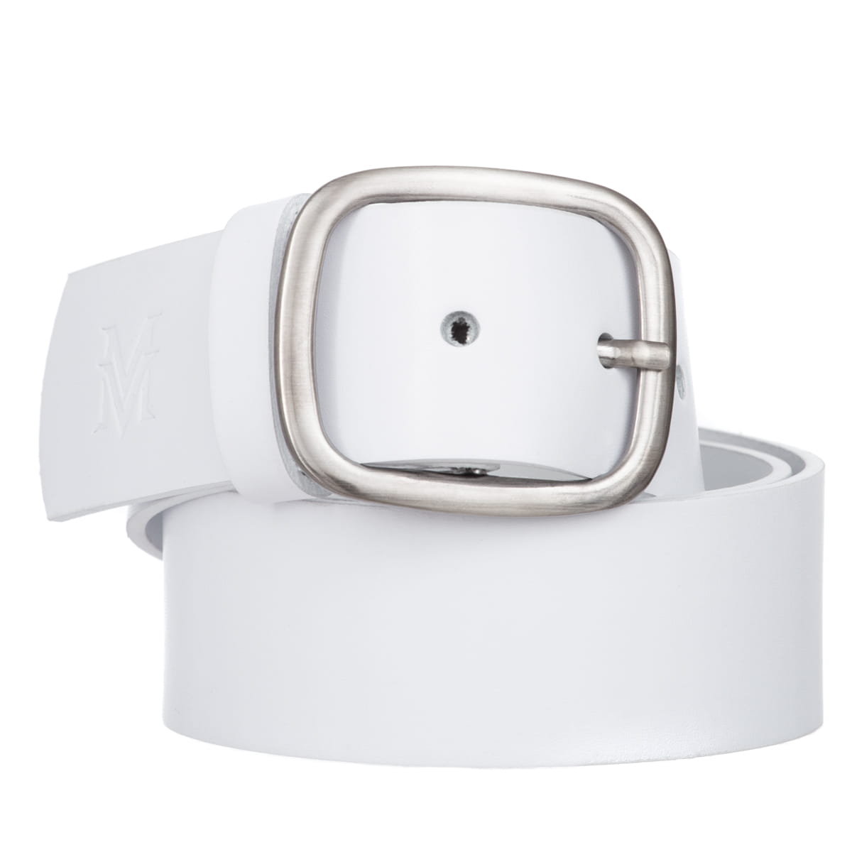 Klasyczny Pasek Damski VerMari Skórzany Biały 4 cm