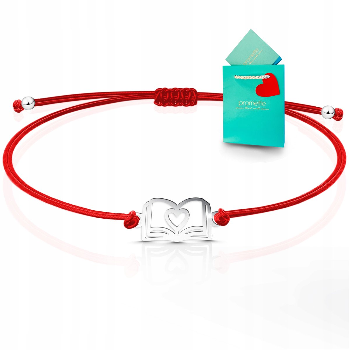 Prezent dla miłośnika książek bransoletka książka na sznurku srebro 925