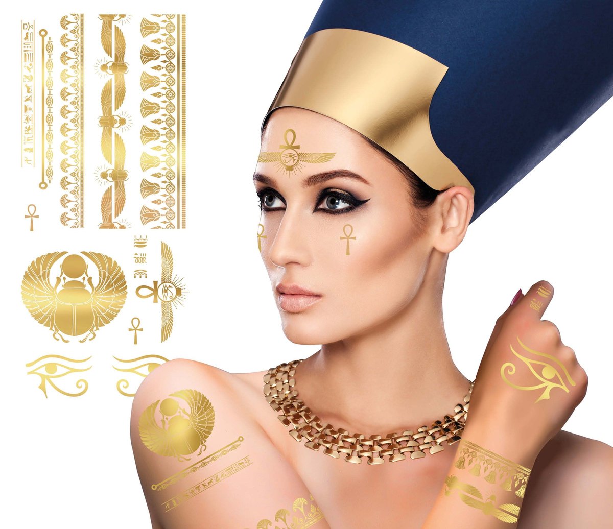 Tatuaże zmywalne egipskie wzory