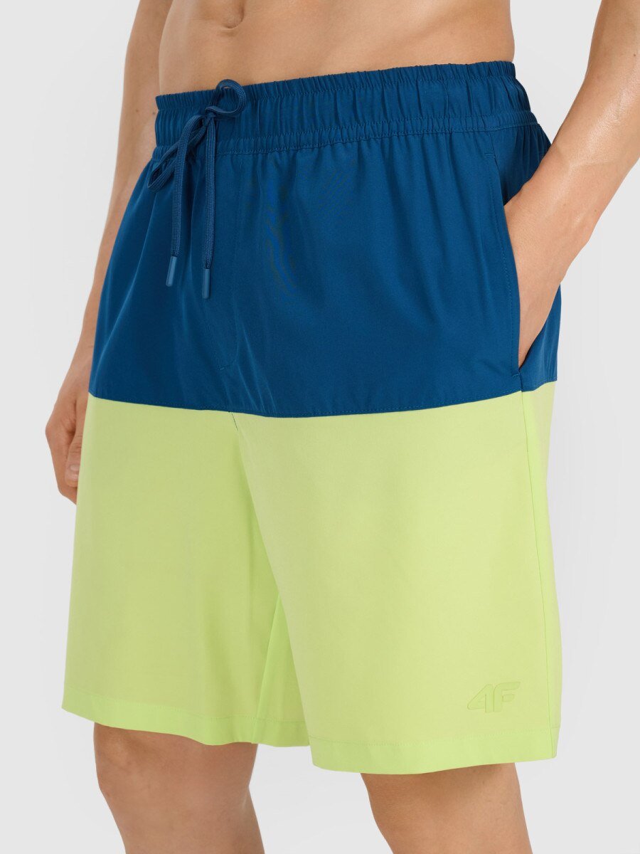 Męskie szorty plażowe kąpielowe z wewnętrznymi majtkami siatkowymi 4F 4FWSS25UBDSM135-45S Zielony Roz. S