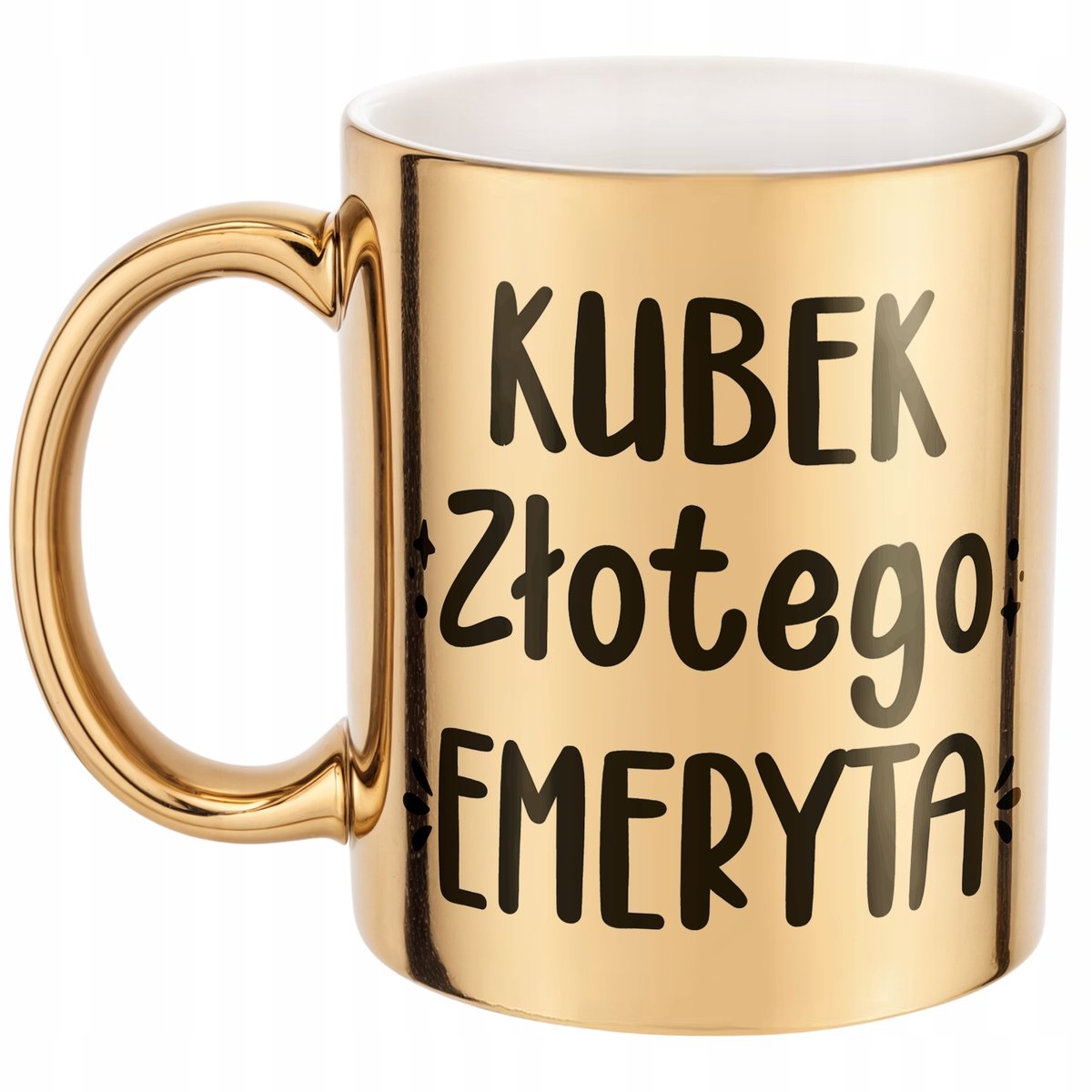 Złoty Kubek ceramiczny z okazji Emerytury Dla Emeryta Prezent Upominek