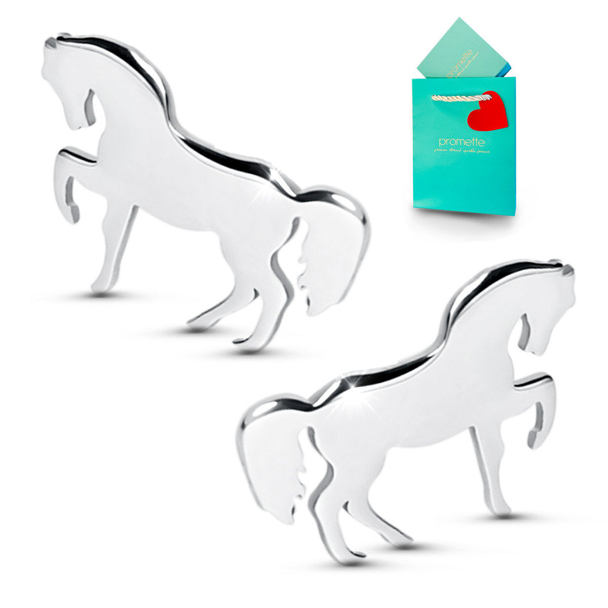 Kolczyki konie srebrne prezent z koniem dla koniary sztyfty srebro 925