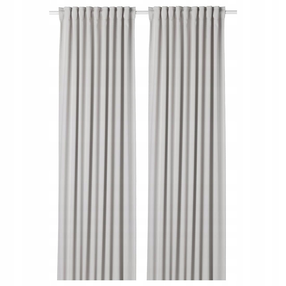 IKEA MAJGULL Zasłony zacieniające, 1 para, jasnoszary/na taśmie, 145x250 cm