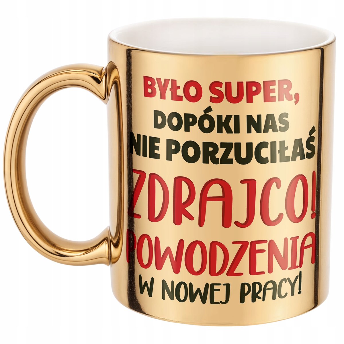 Złoty Kubek ceramiczny Pożeganie Odejście z Pracy Dla Koleżanki Prezent