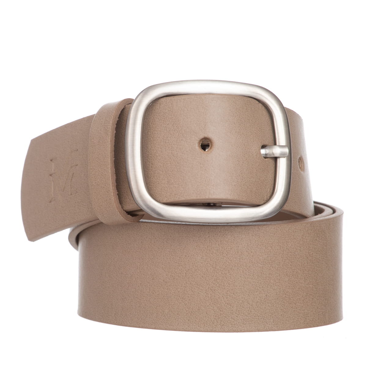 Klasyczny Pasek Damski VerMari Skórzany Ciemny Beż 4 cm